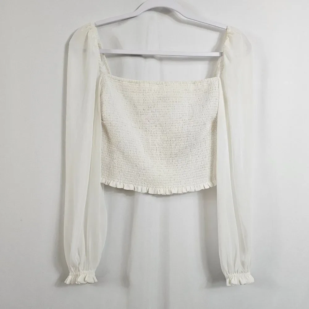 Aritzia Wilfred Tempest Blouse in White - Size M